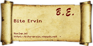 Bite Ervin névjegykártya